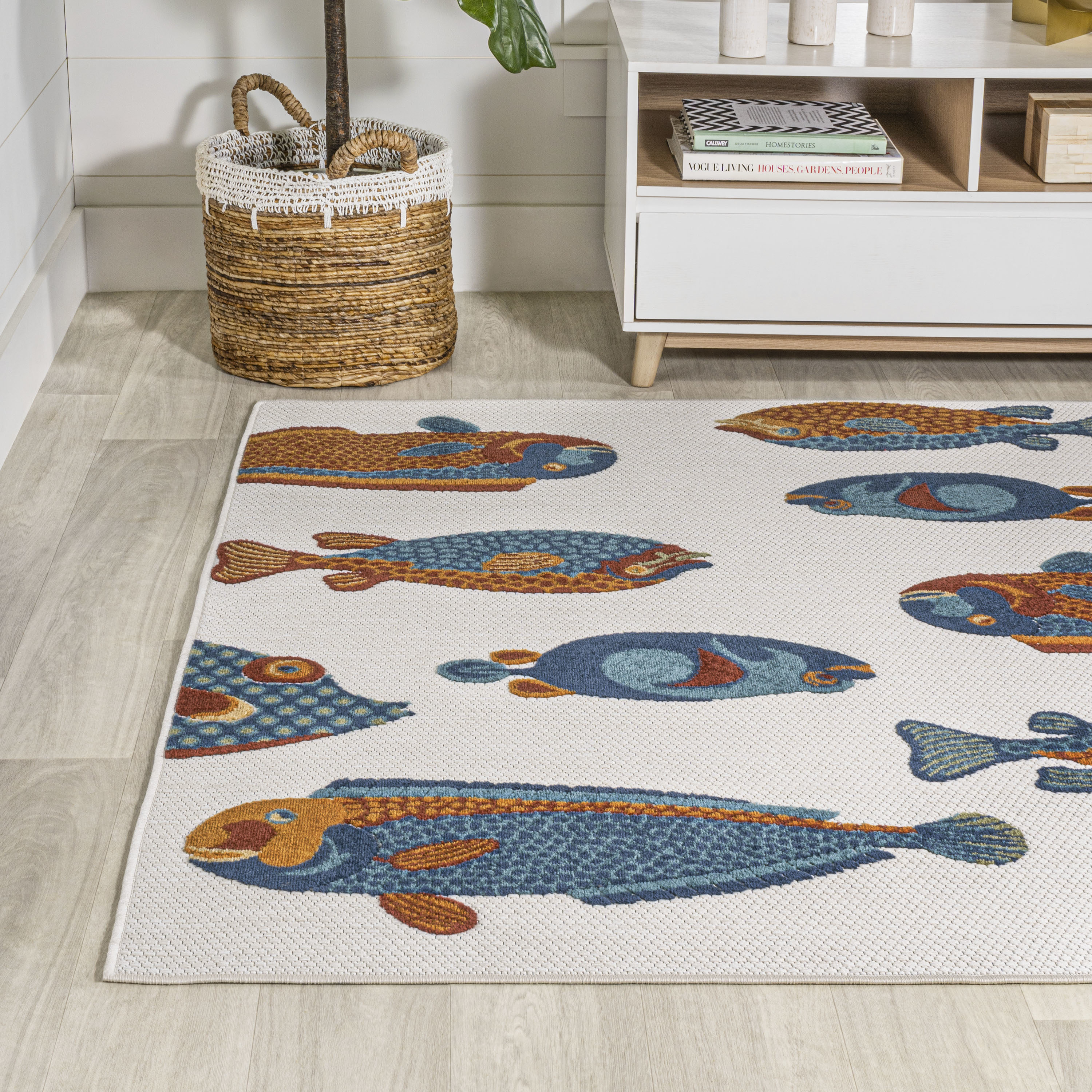 Colored Seabed Fish Plants Area Rugs Kids Living Room Soft Carpet Floor Yoga Mat 