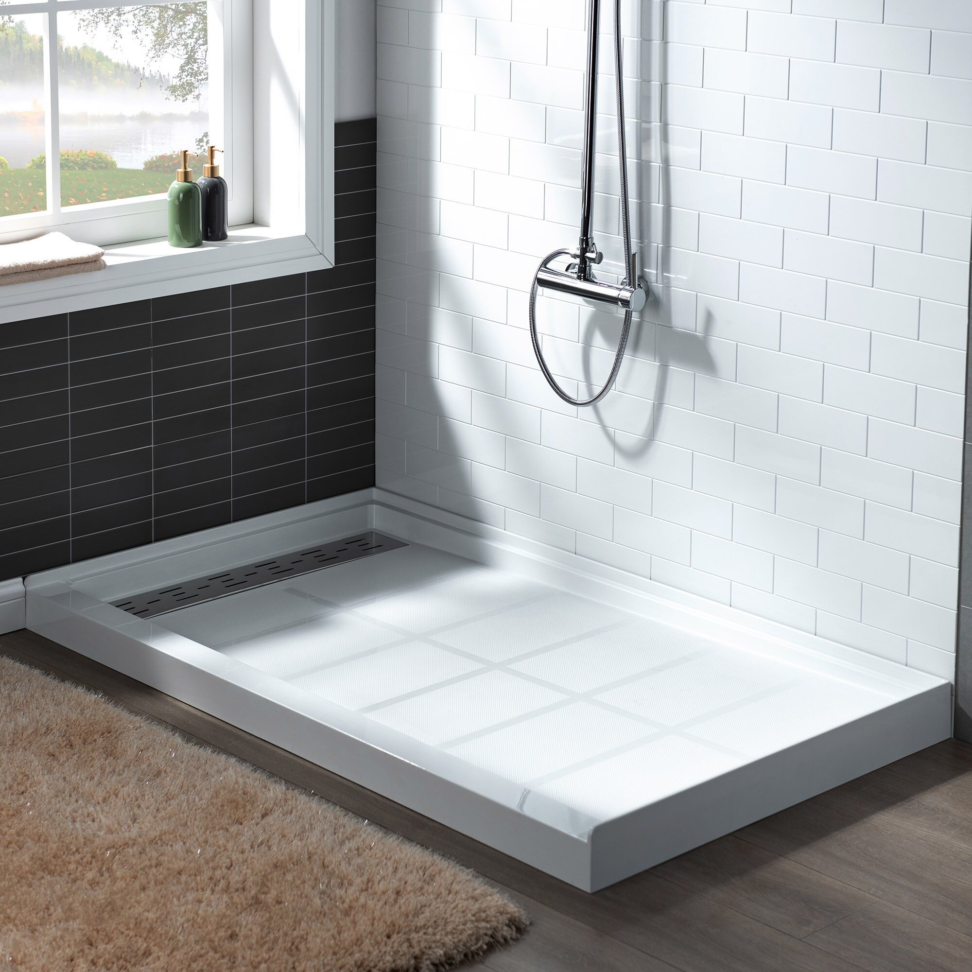 SQUARE DEEP SHOWER TRAY WITH PANEL 800mm x 800mm SMALL BATH *10 YEARS WARRANTY 