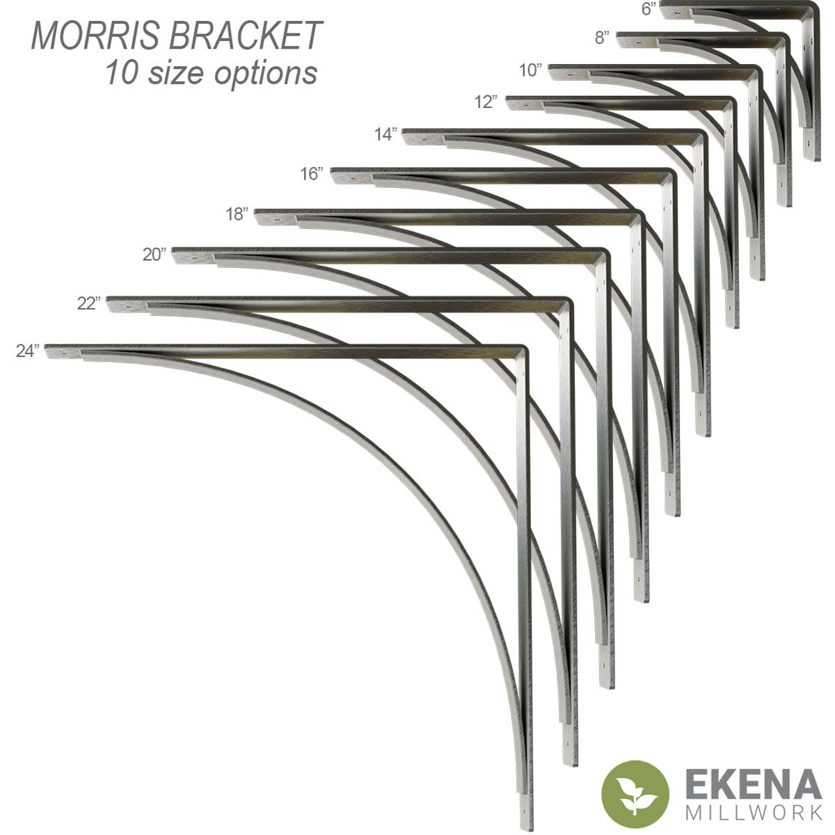 Ekena Millwork Morris 14-in x 3-in x 14-in Brown Steel Mounting Bracket