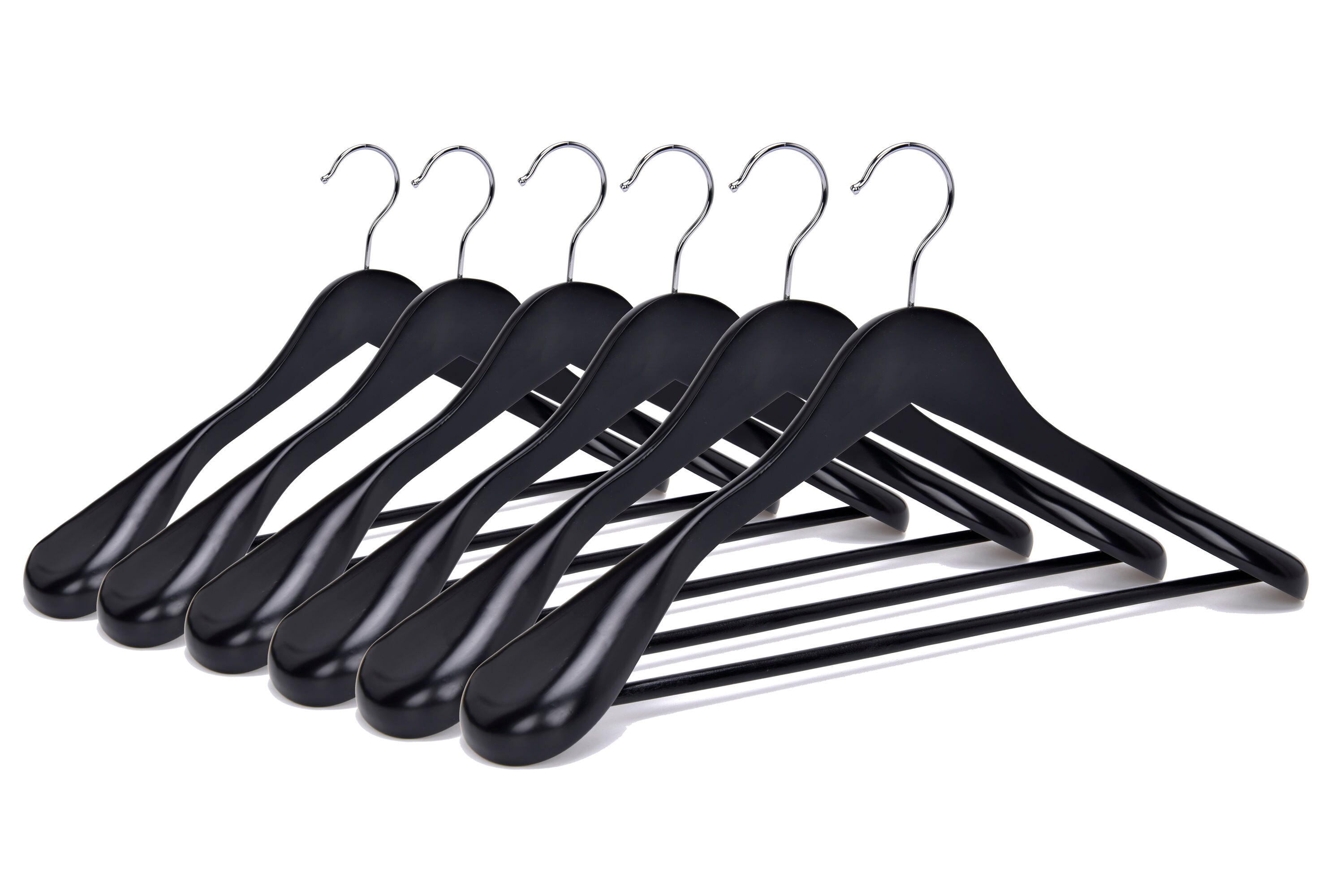 Heavy Duty Plastic Hanger Black with Extra Wide Shoulder for Suit 