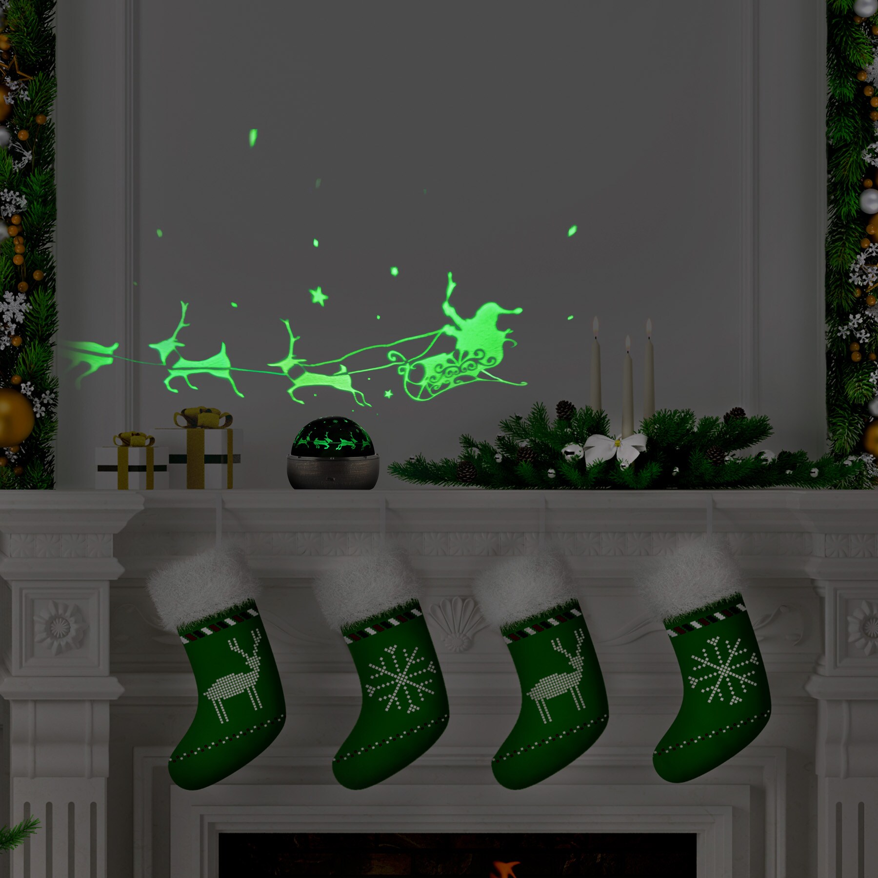 battery operated christmas light projector
