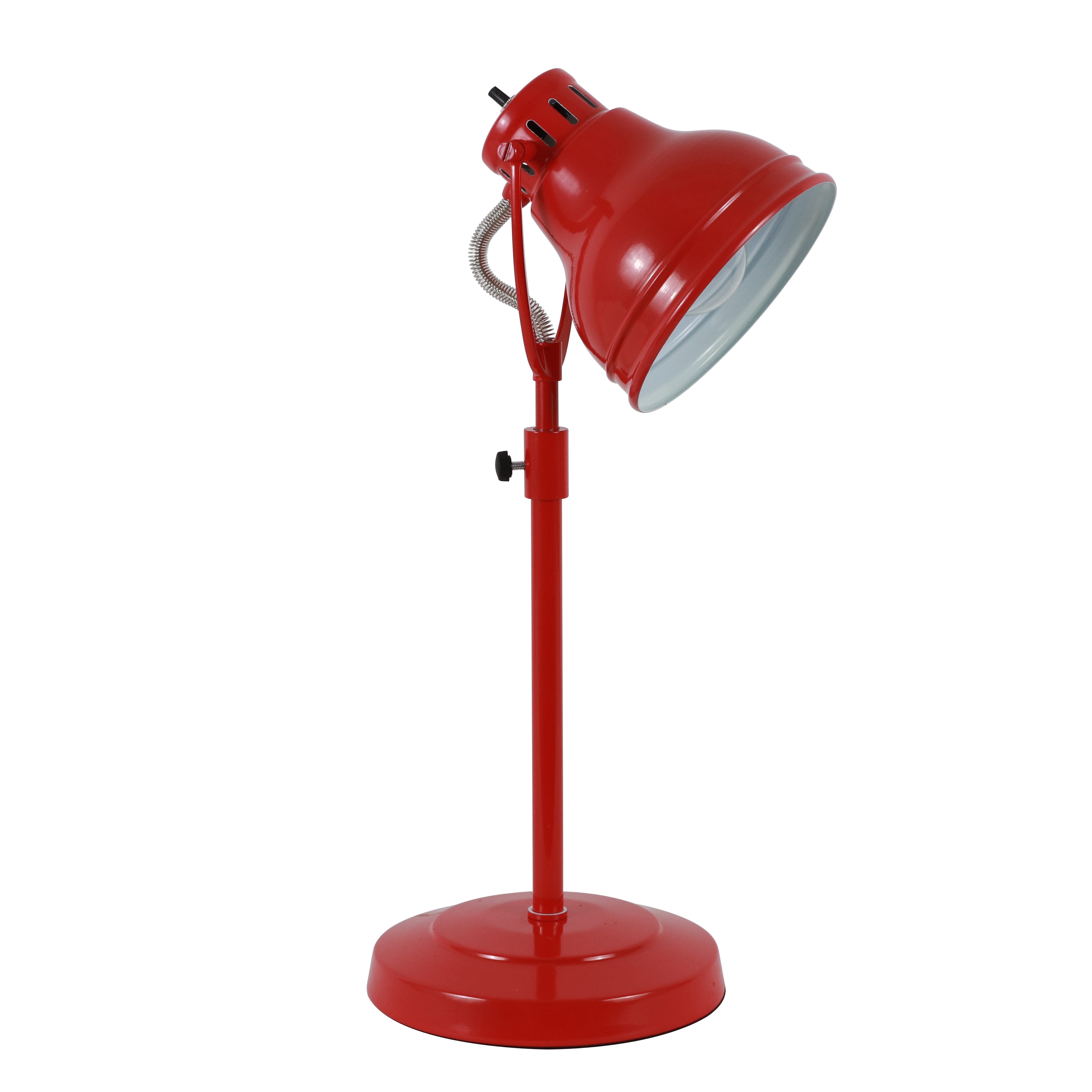 Decor Therapy 21-in Adjustable Red Desk Lamp with Metal Shade