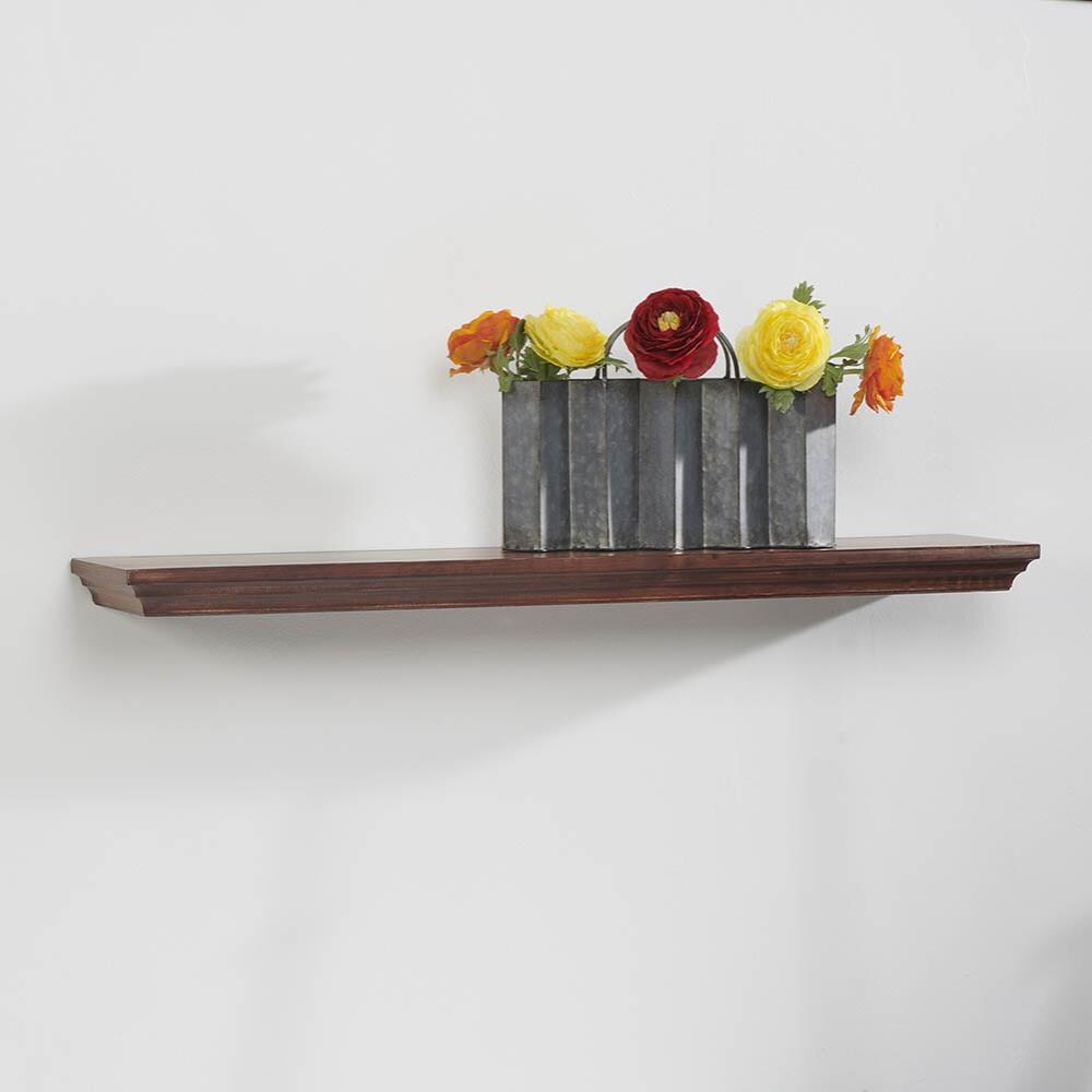 Wallscapes Pecan 36 In L X 8 In D Wood Floating Shelf 1 Shelves At 4226