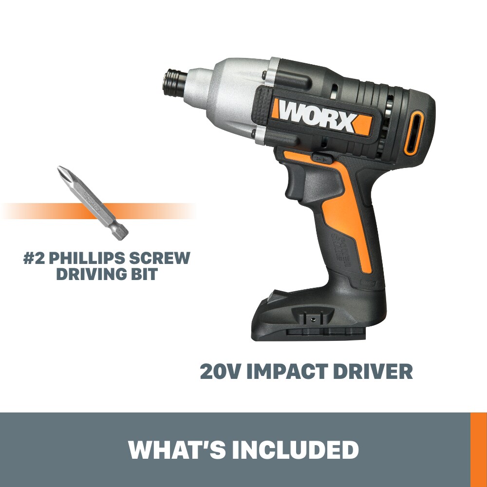 WORX Power Share 20-volt 1/4-in Variable Speed Cordless Impact Driver (Tool only)