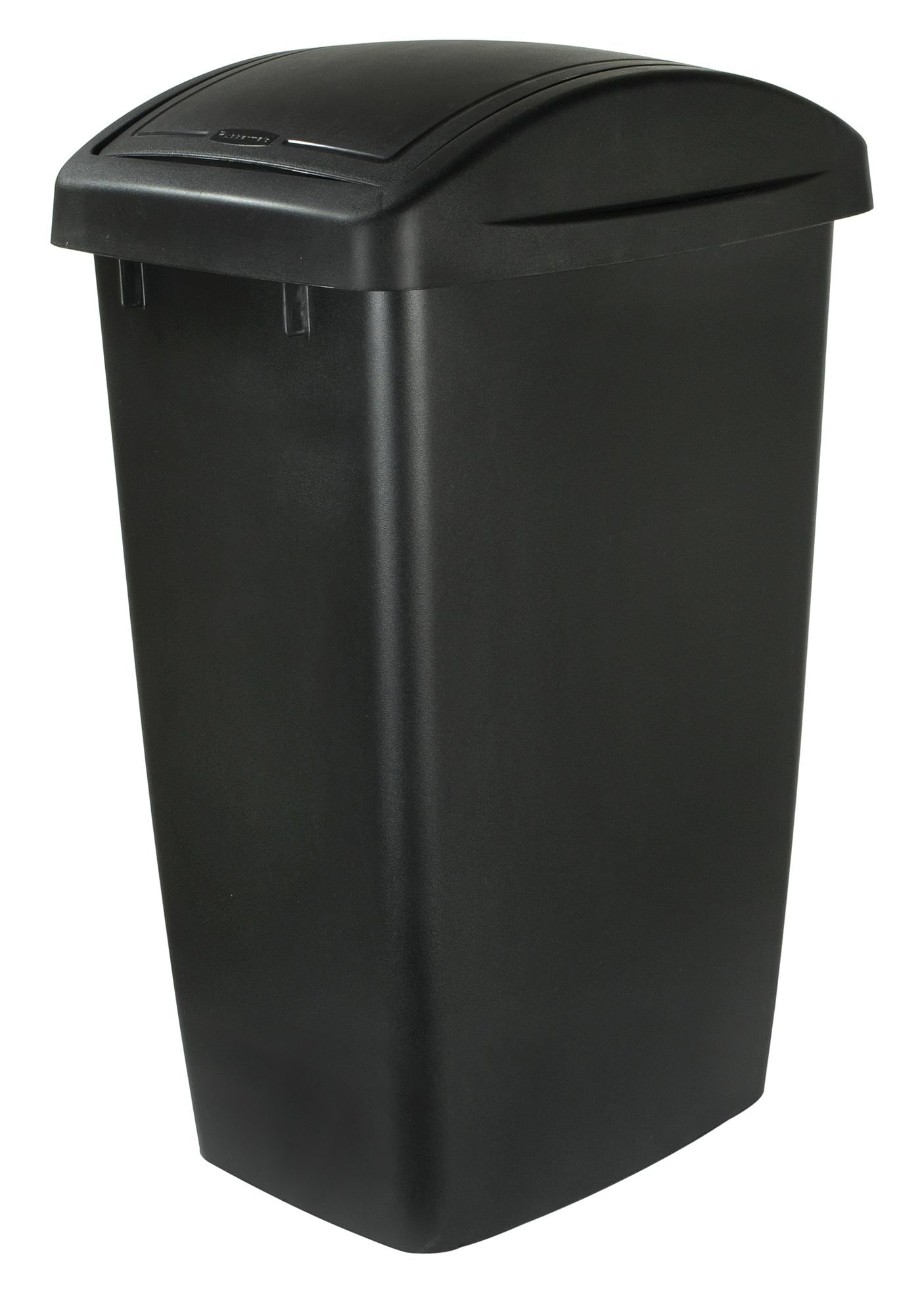 Black Swing Top Wastebasket Kitchen Garbage Bin Can Black Details about   12.5 Gal 