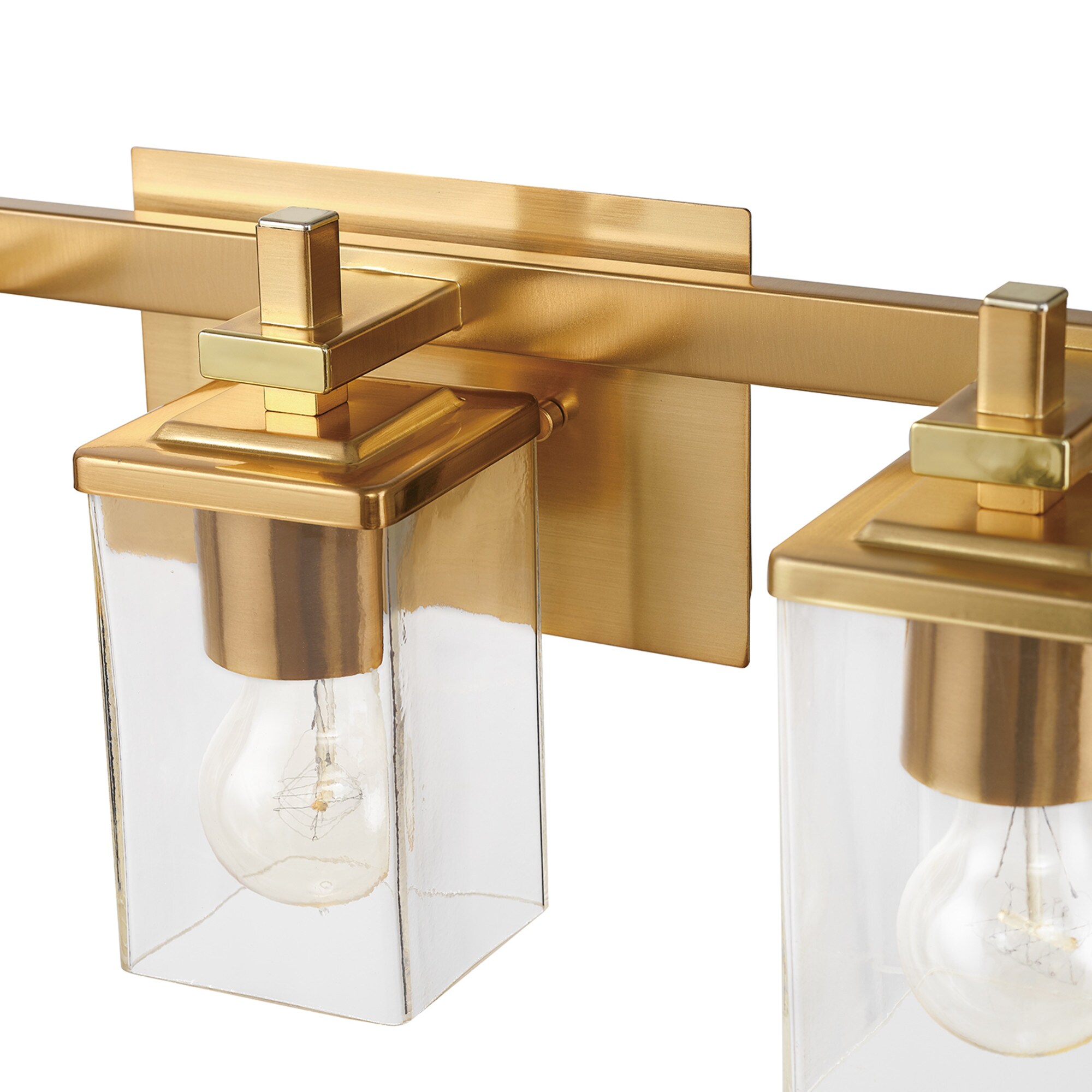 Globe Electric Dakota 20-in 3-Light Matte Brass LED Industrial Vanity Light
