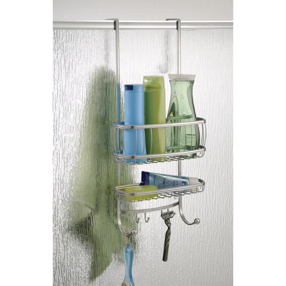 iDesign Metalo Bathroom Over the Door Shower Caddy with Swivel Storage Baskets 