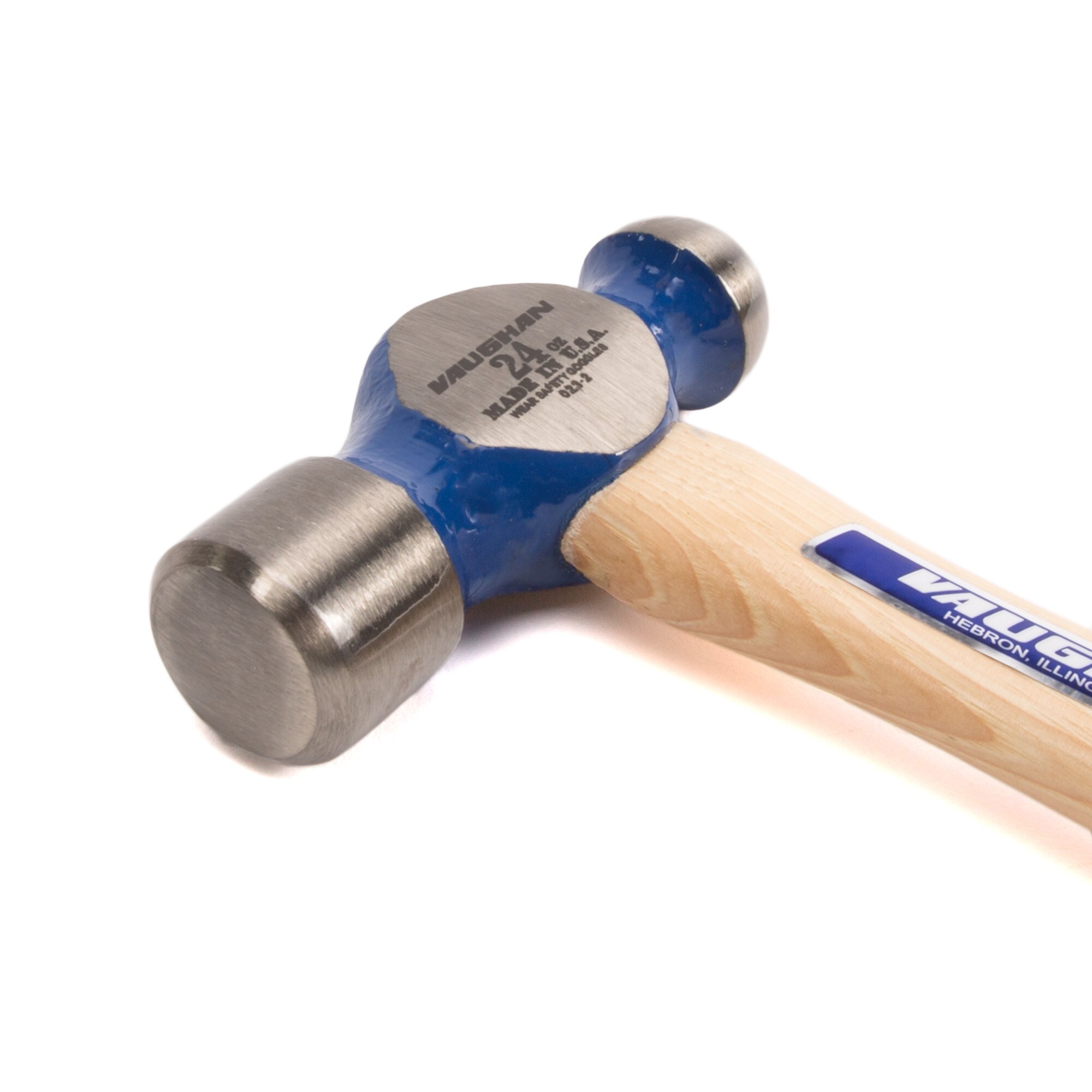 Plumb Ball Peen Hammer 24 oz 12-3/4" Hickory Wood Handle Permabond Cooper Tools 