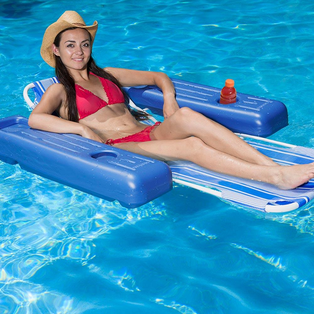 Swimline 9047 Swimming Pool Fabric Inflatable Ultimate Floating Lounger 3 Pack 