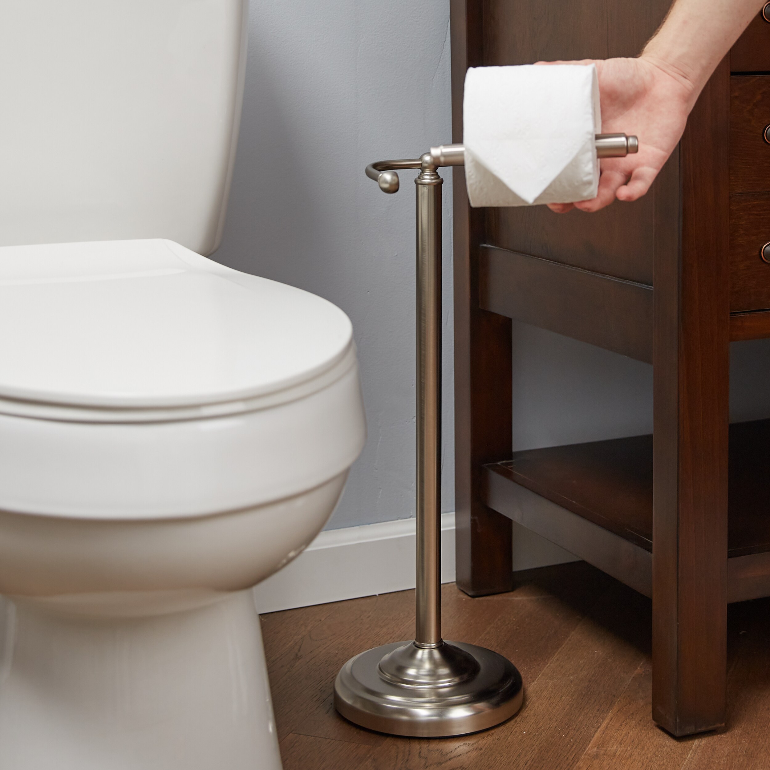 Toilet Roll Holder Satin Anodised Aluminium for Bathroom Office Shop Toilet NEW 