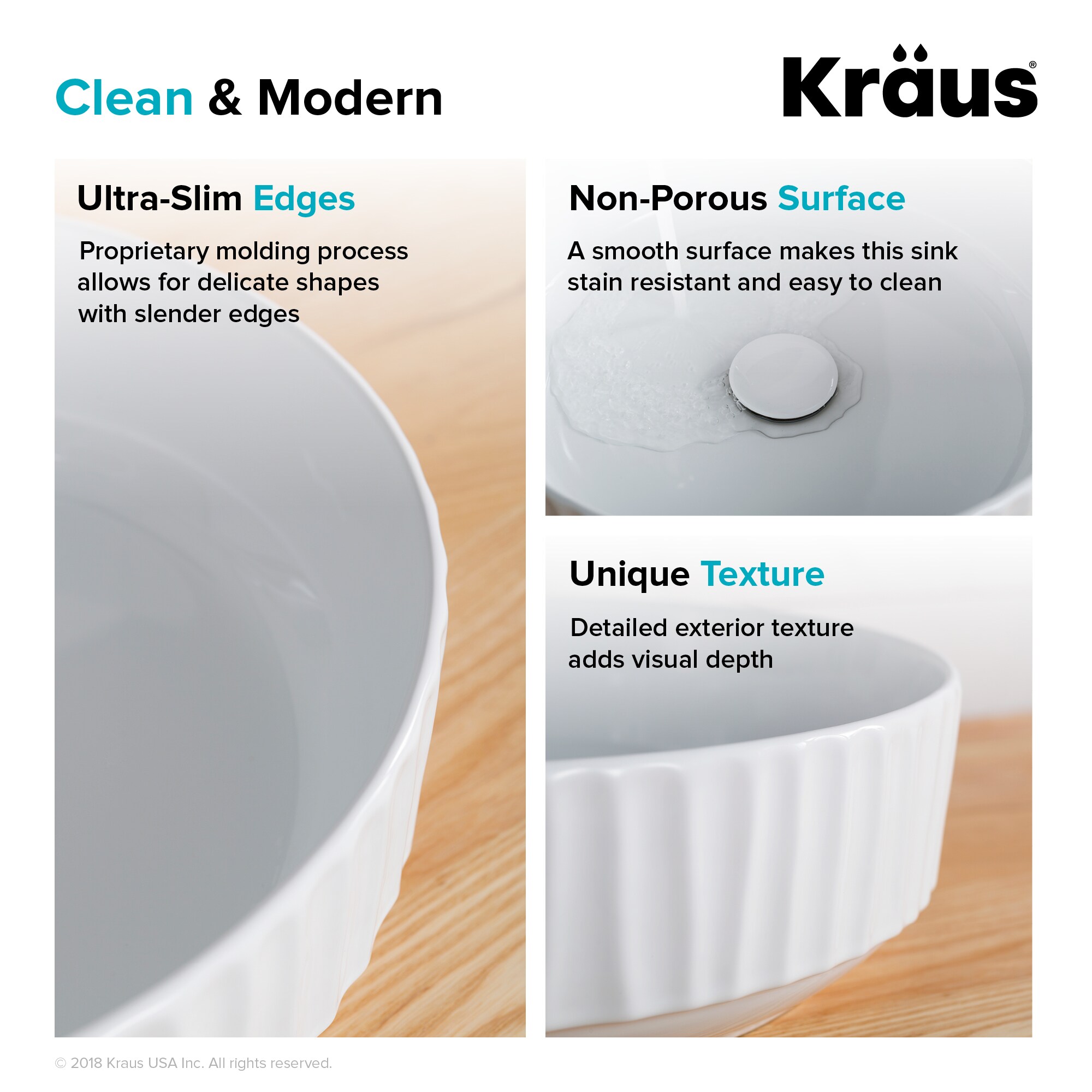 Kraus Viva White Ceramic Vessel Round Modern Bathroom Sink Drain Included (15.75-in x 15.75-in)