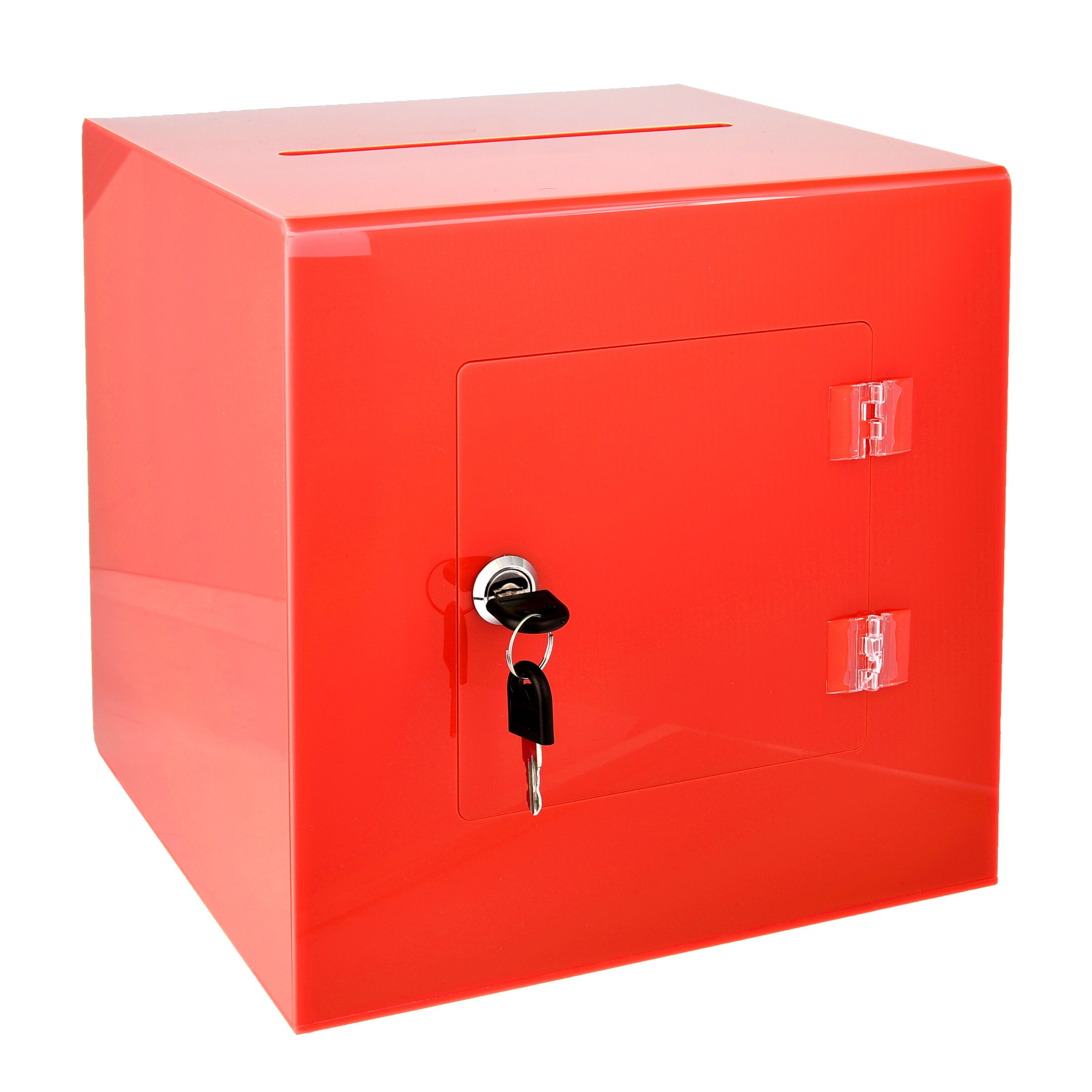 AdirOffice Customizable Wood Suggestion Box Donation Charity Box Red 