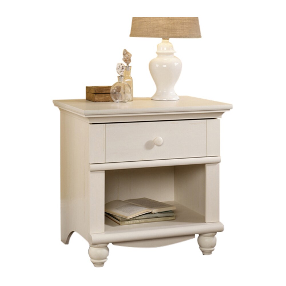 sauder harbor view night stand antiqued white finish