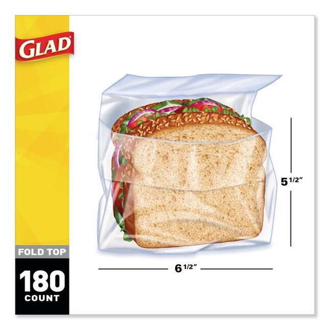 Sandwich Bag Value Pack 200 Count Fold Close Disposable Food Storage Bag 1/PACK