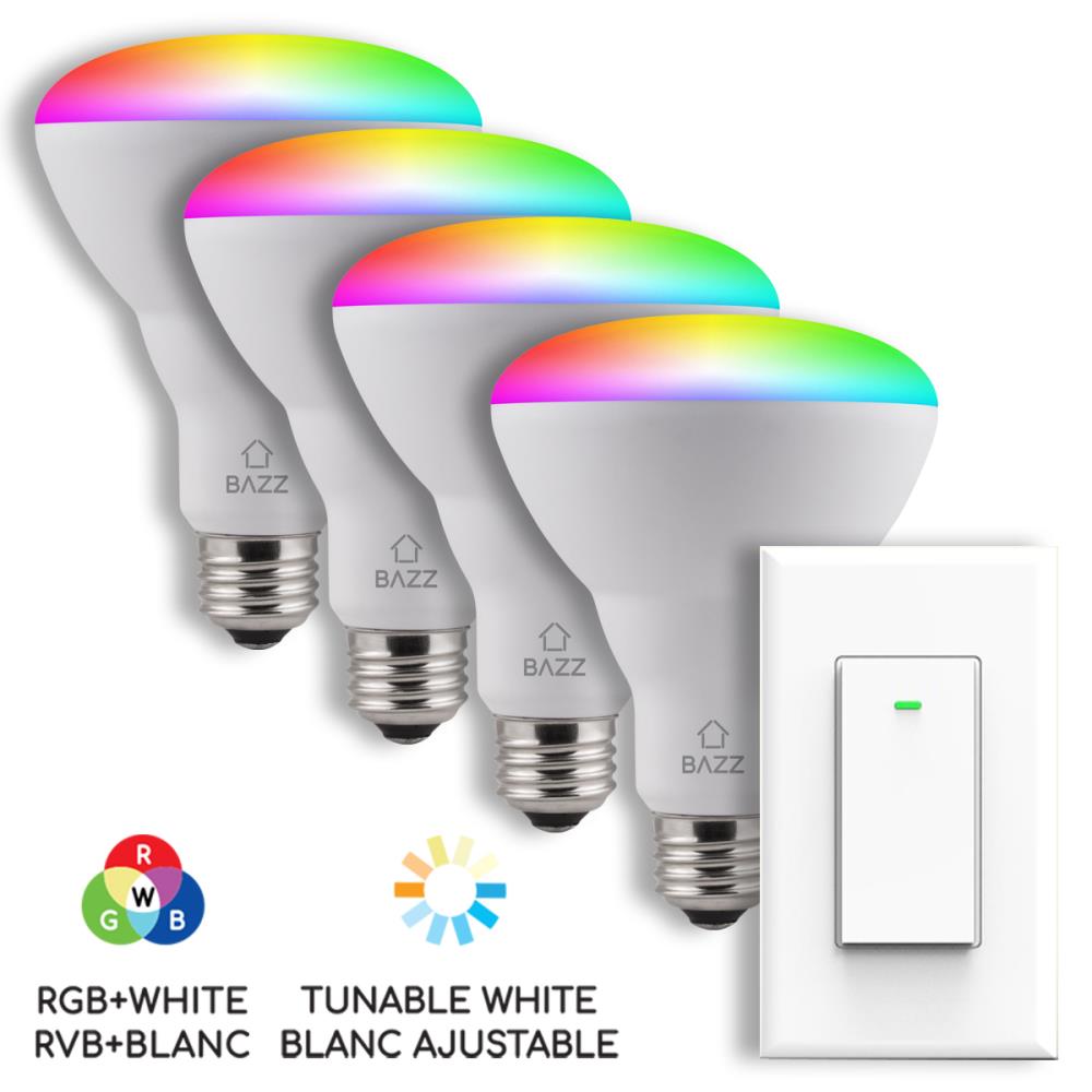 1Pack Smart LED Multicolor BR30 Bulb Hub Required RGBW Color &Tunable White ... 