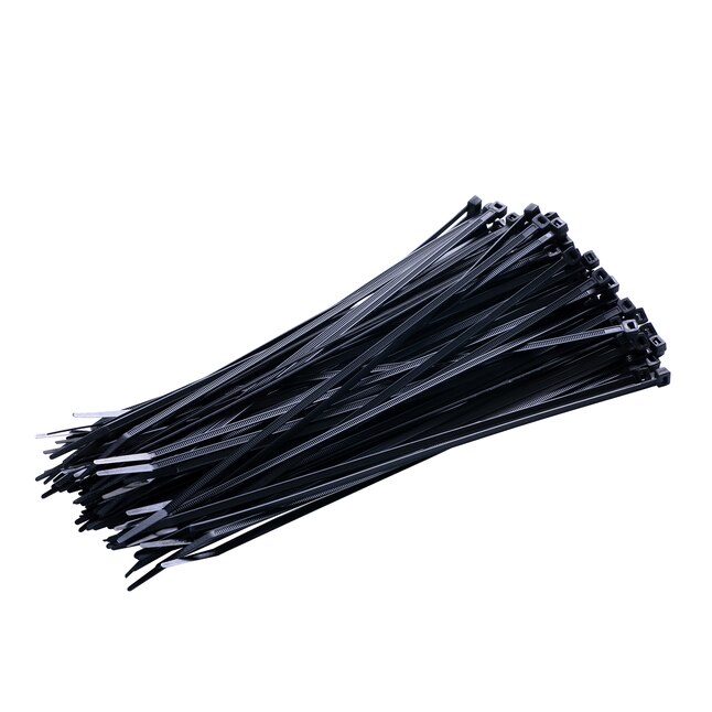 15" MADE IN USA INDUSTRIAL BLACK WIRE CABLE ZIP UV NYLON TIE WRAPS 100 PACK