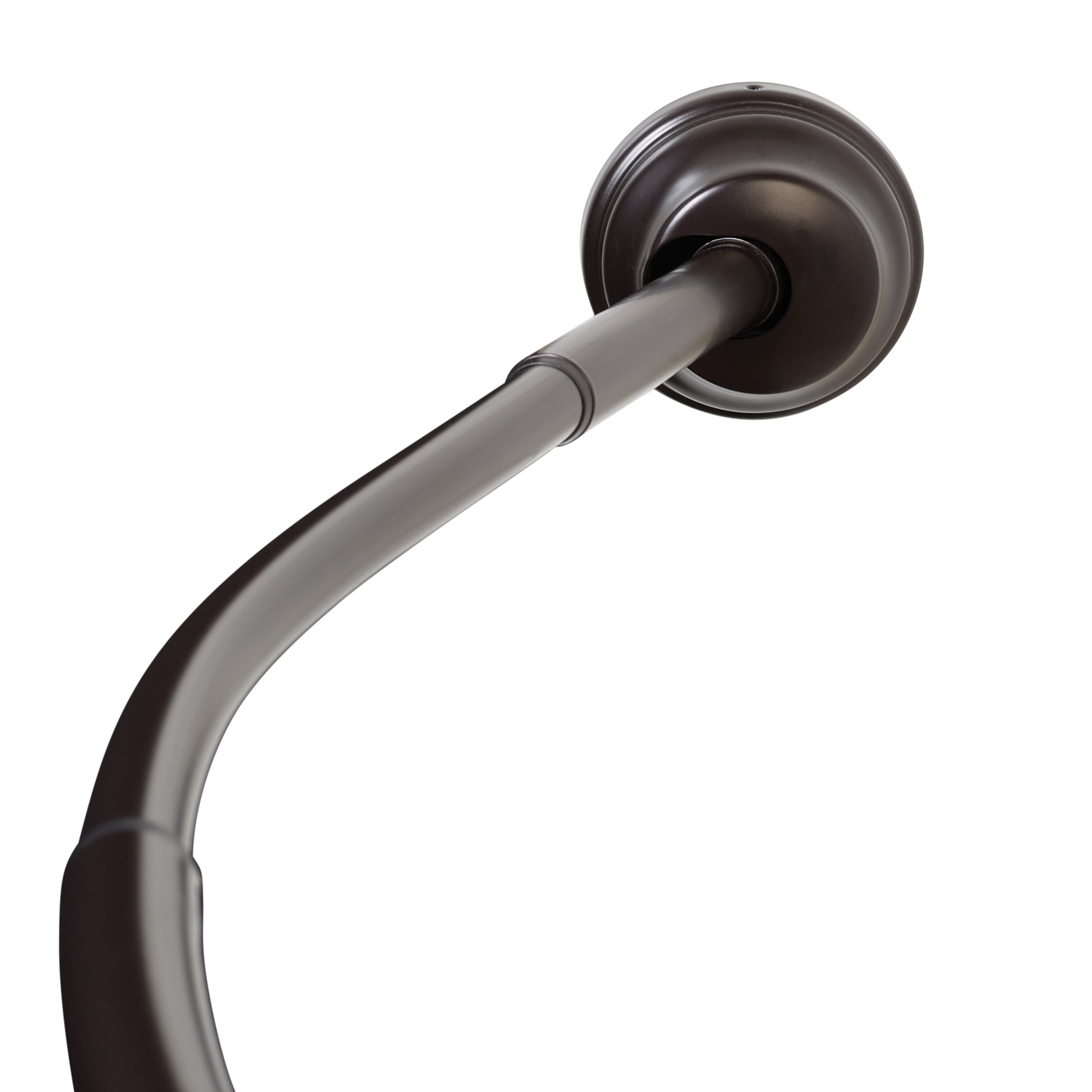 Curved Shower Curtain Adjustable Rod Bath Tub Accessory Oil Rubbed Bronze Home 