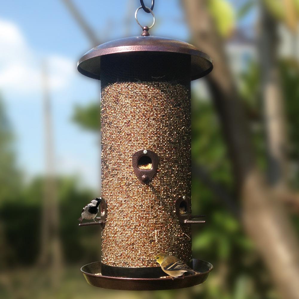 Wild Bird Hanging Feed Holder kf Plastic Metal Cage Tube PawMits SEED FEEDER