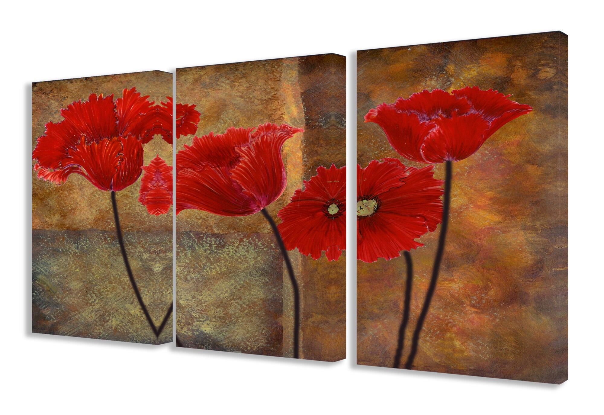 11 x 0.5 x 17 Stupell Home Décor Poppies On Spice 3-Piece Triptych Wall Plaque Set Proudly Made in USA The Stupell Home Decor Collection twp-108 