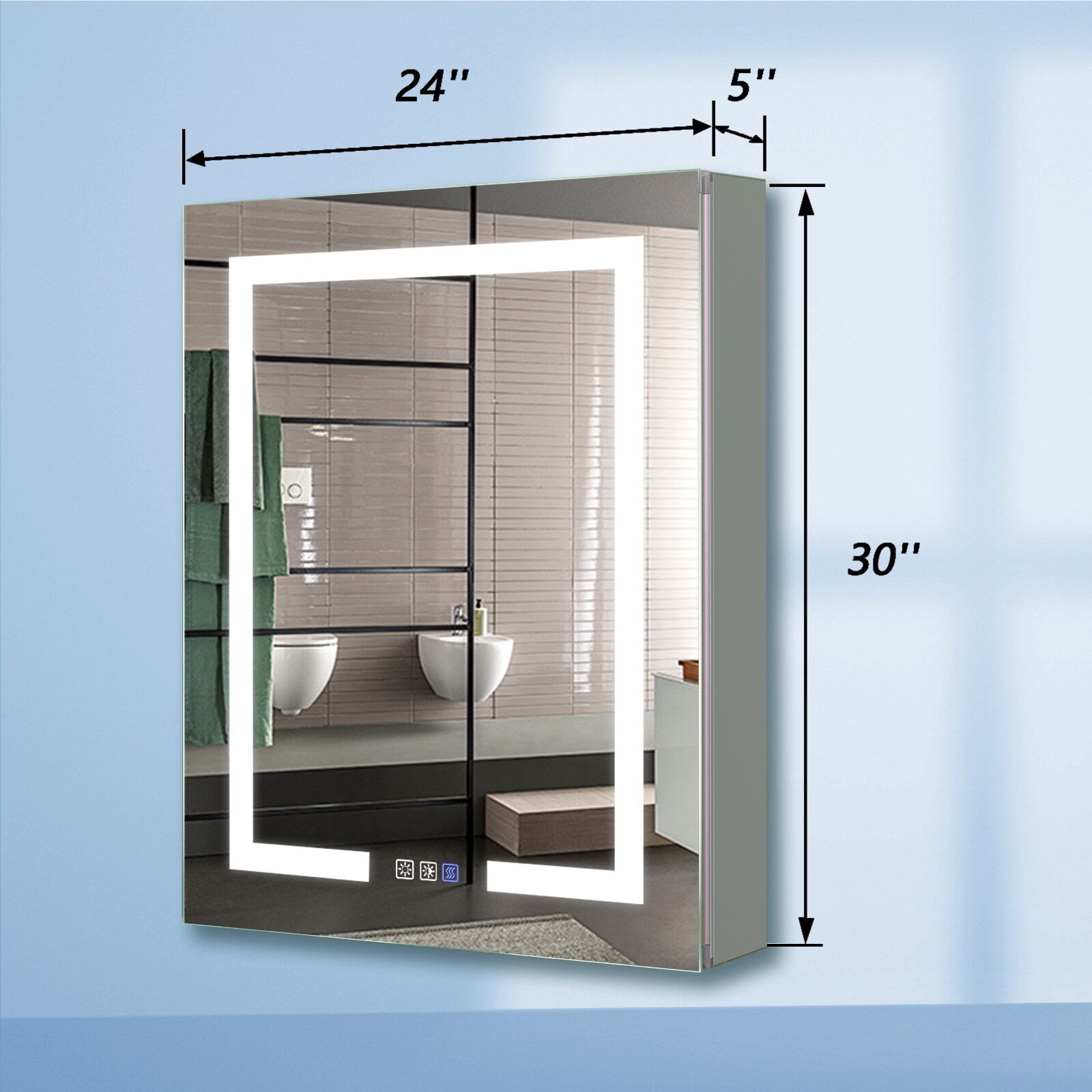 ExBrite 24in x 30in Lighted LED Fog Free Surface/Recessed Mount