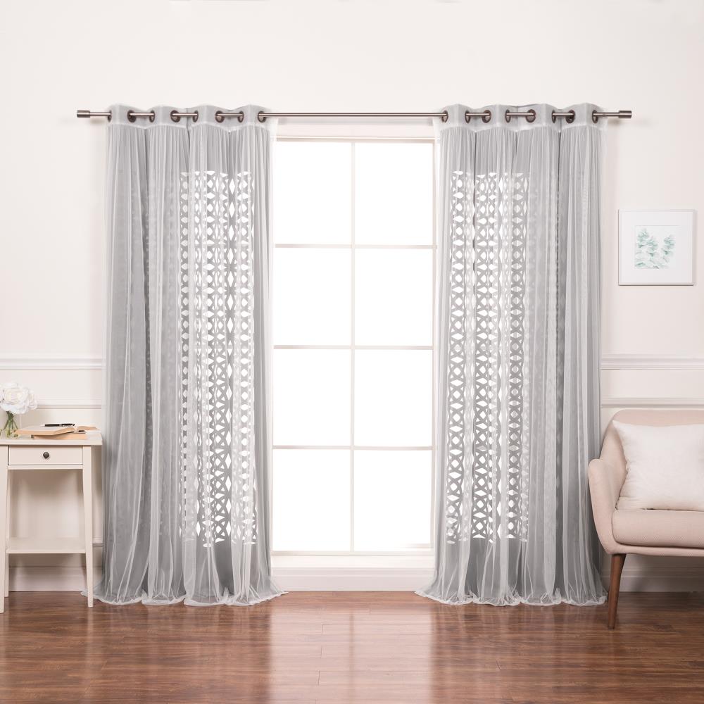 Valeron Lucia 84-Inch Window Curtain Panel in Ivory/Grey 