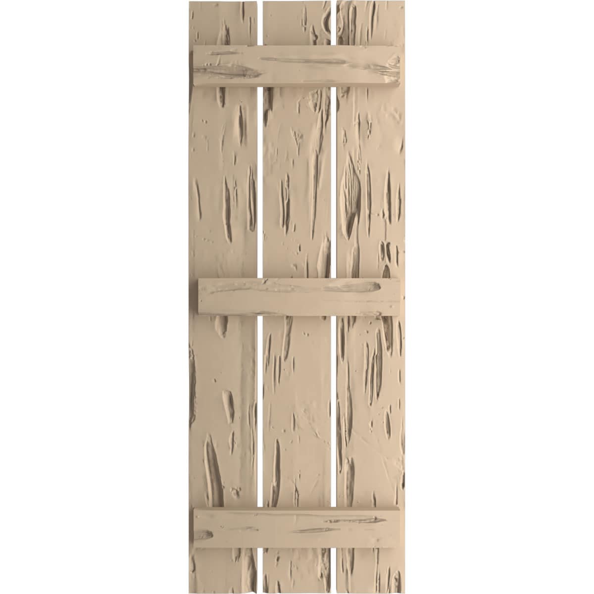 Ekena Millwork EB0110500X035500CUN Exterior Composite Wood Three Board Two Batten Board-n-Batten Shutters with Installation Brackets 10 1/2W x 35 1/2H 10 1/2W x 35 1/2H Unfinished Per Pair
