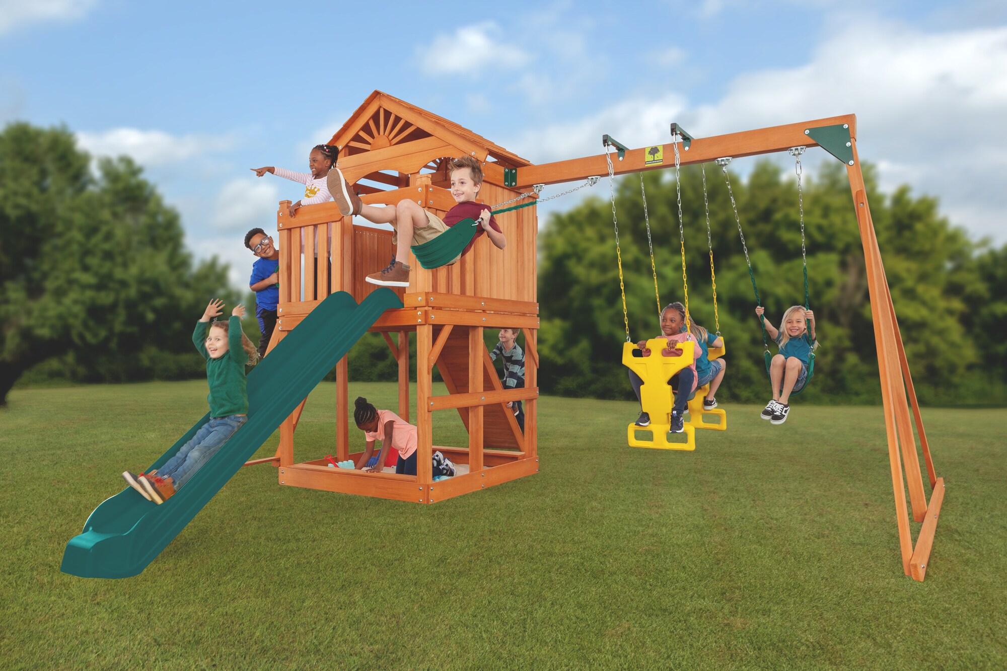 creative cedar designs timber valley wooden playset