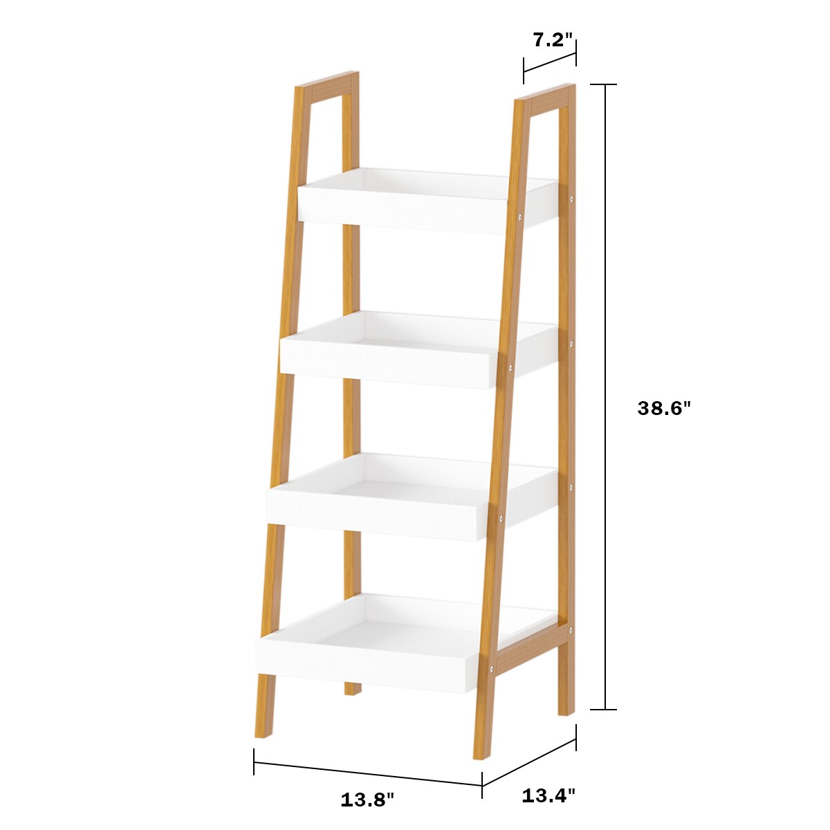 Details about   45" Foldable 4-Tier Ladder Shelf Bookshelf Bookcase Storage Display Home White 