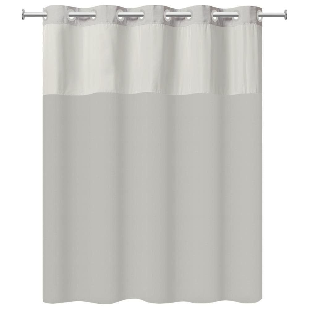 Details about   New Shower Curtain Hookless 42 x 74 Flat Flex-On Rings Ultrasonic 100% Polyester 
