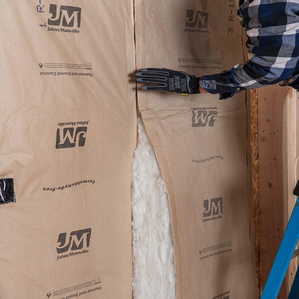 Johns Manville R- 19 Wall Kraft Faced Fiberglass Roll Insulation 48.96 ...