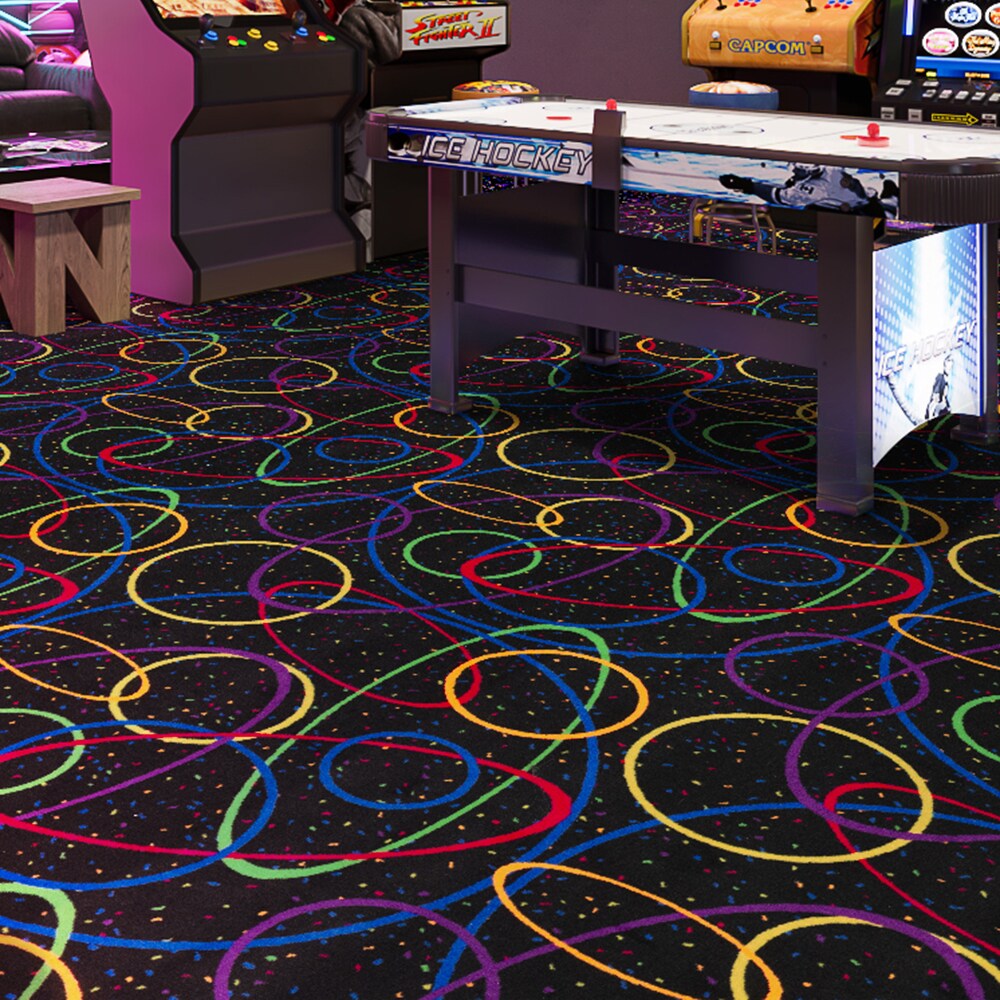 The Late Night Arcade Gaming Area Rug Living Room Neon Carpet Gift Home Decor 