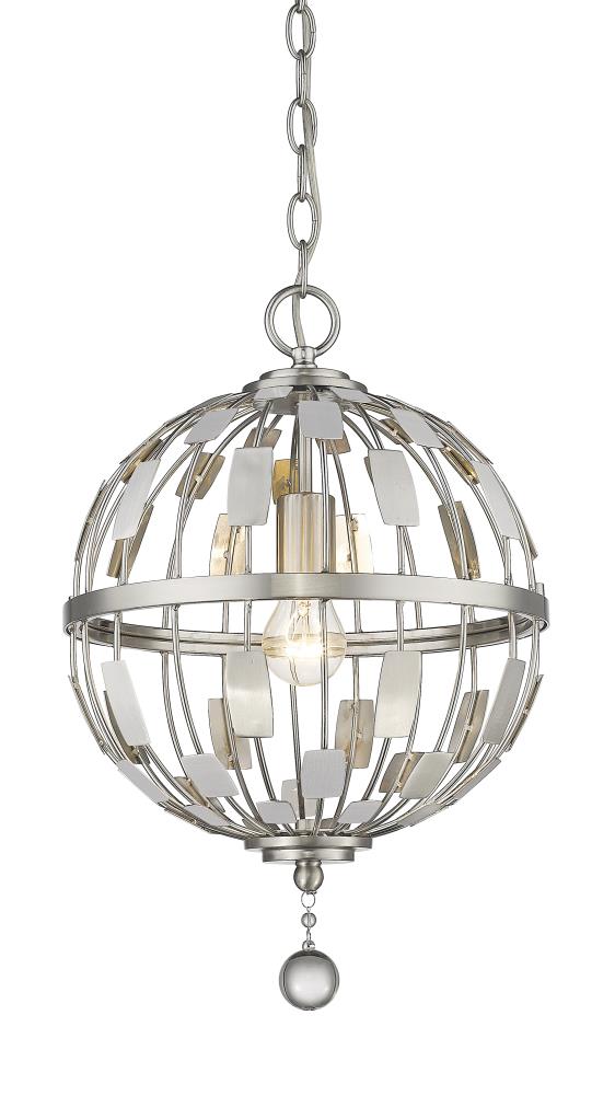 nickel globe chandelier