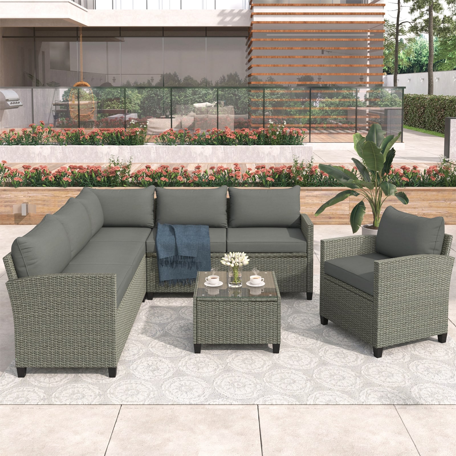 monroe wicker motion patio loveseat