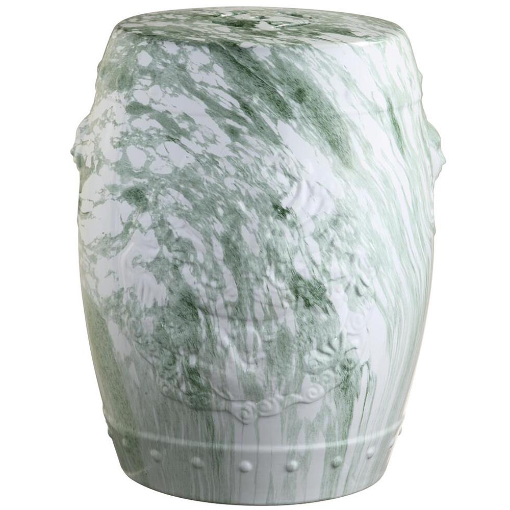 White and Green Safavieh ACS4565A Seraphina Ceramic Decorative Garden Stool