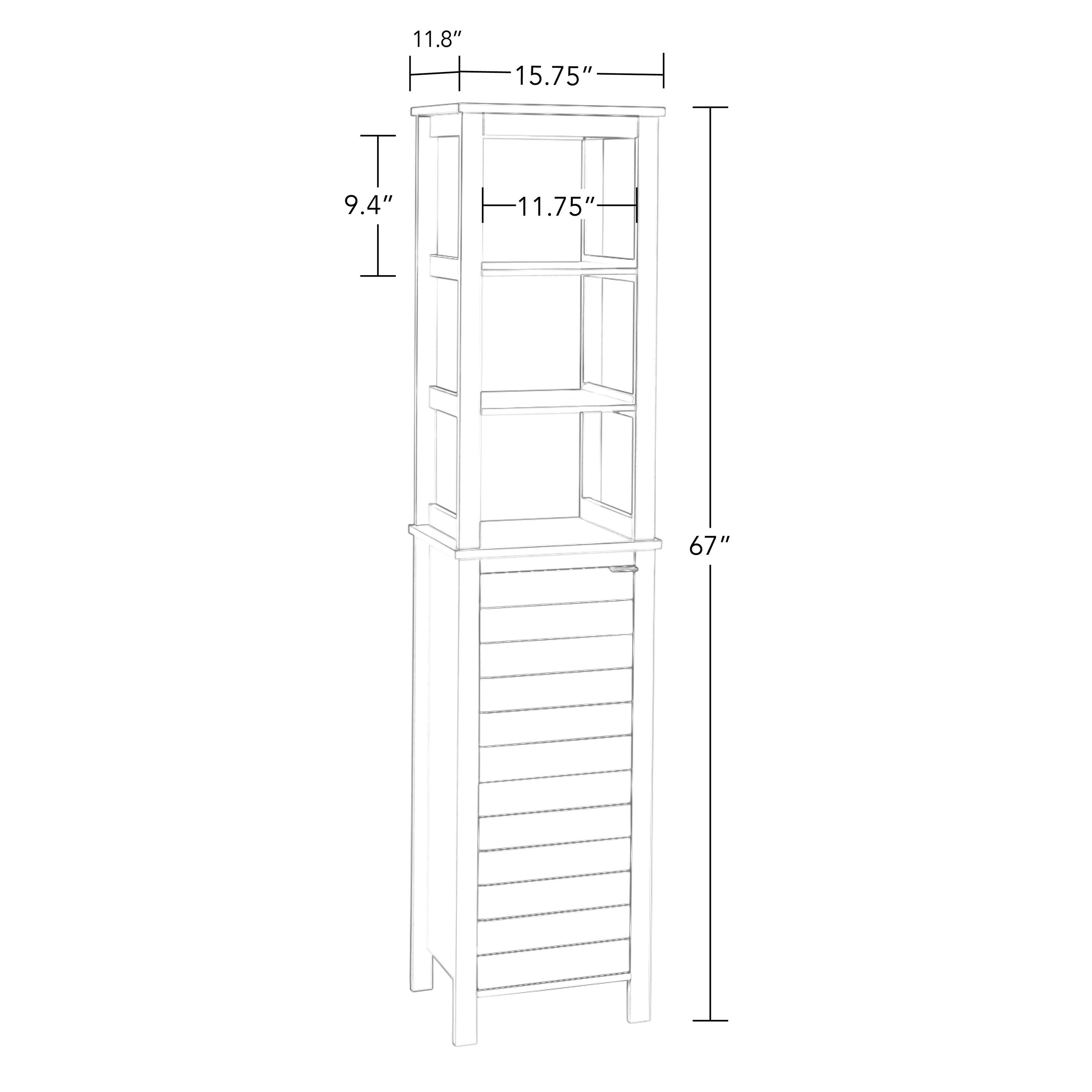 RiverRidge Madison 15.75-in W x 67-in H x 11.81-in D Gray MDF Freestanding Linen Cabinet