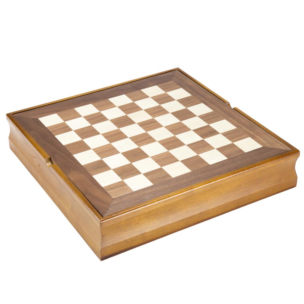 31663 CLASSIC GAMES CHECKERS 24 LIGHT & DARK WOOD PIECES BOARD GAME FAMILY 