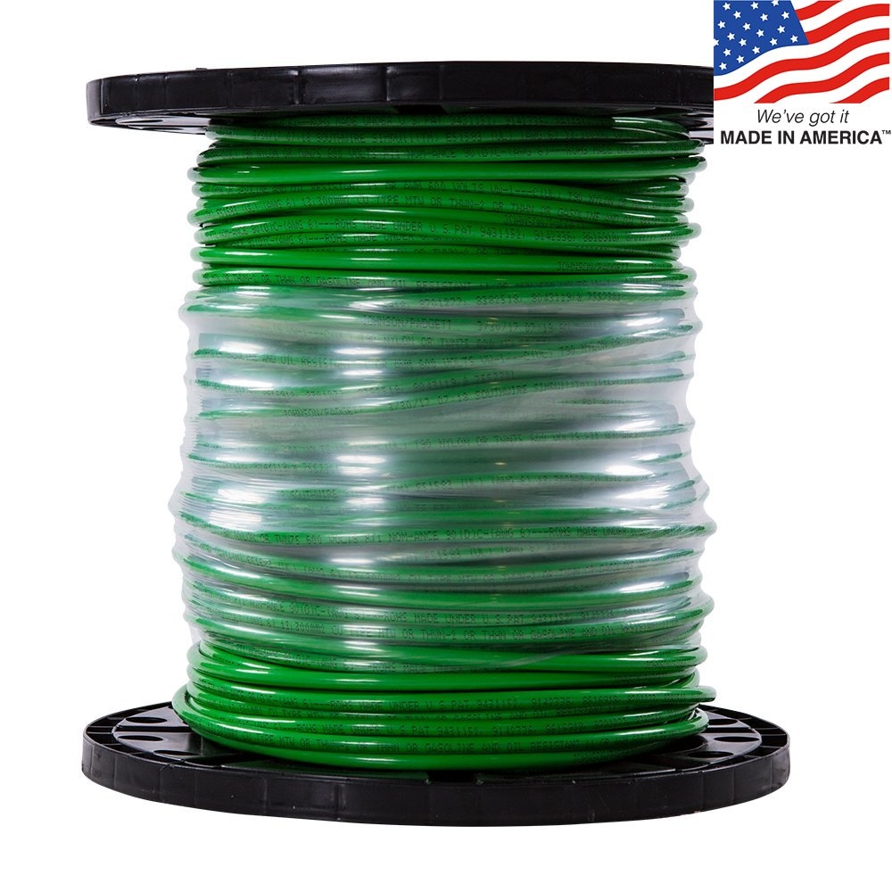 nylon stranded copper 3 x 50’ thhn of green 10 gauge awg black and red