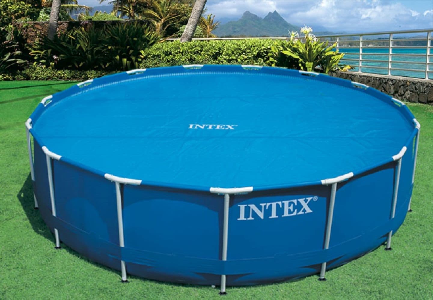 Intex Round Metal Frame Pool Cover 10ft x 10in for sale online 