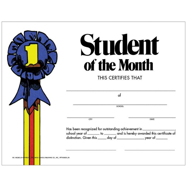 8.5 x 11 Hayes Language Arts Achievement Certificate Pack of 30 