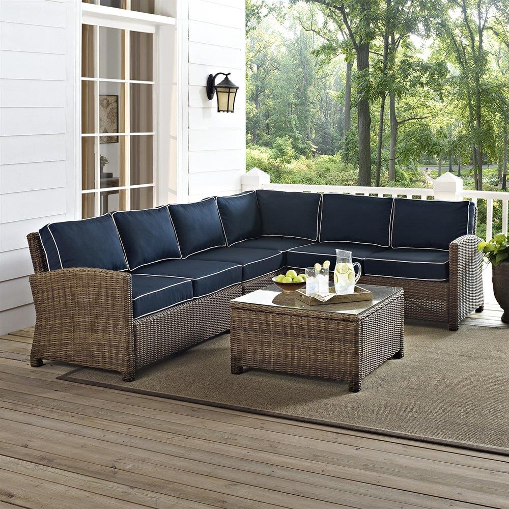 Crosley Furniture Bradenton 5-Piece Outdoor Wicker Seating Set in the