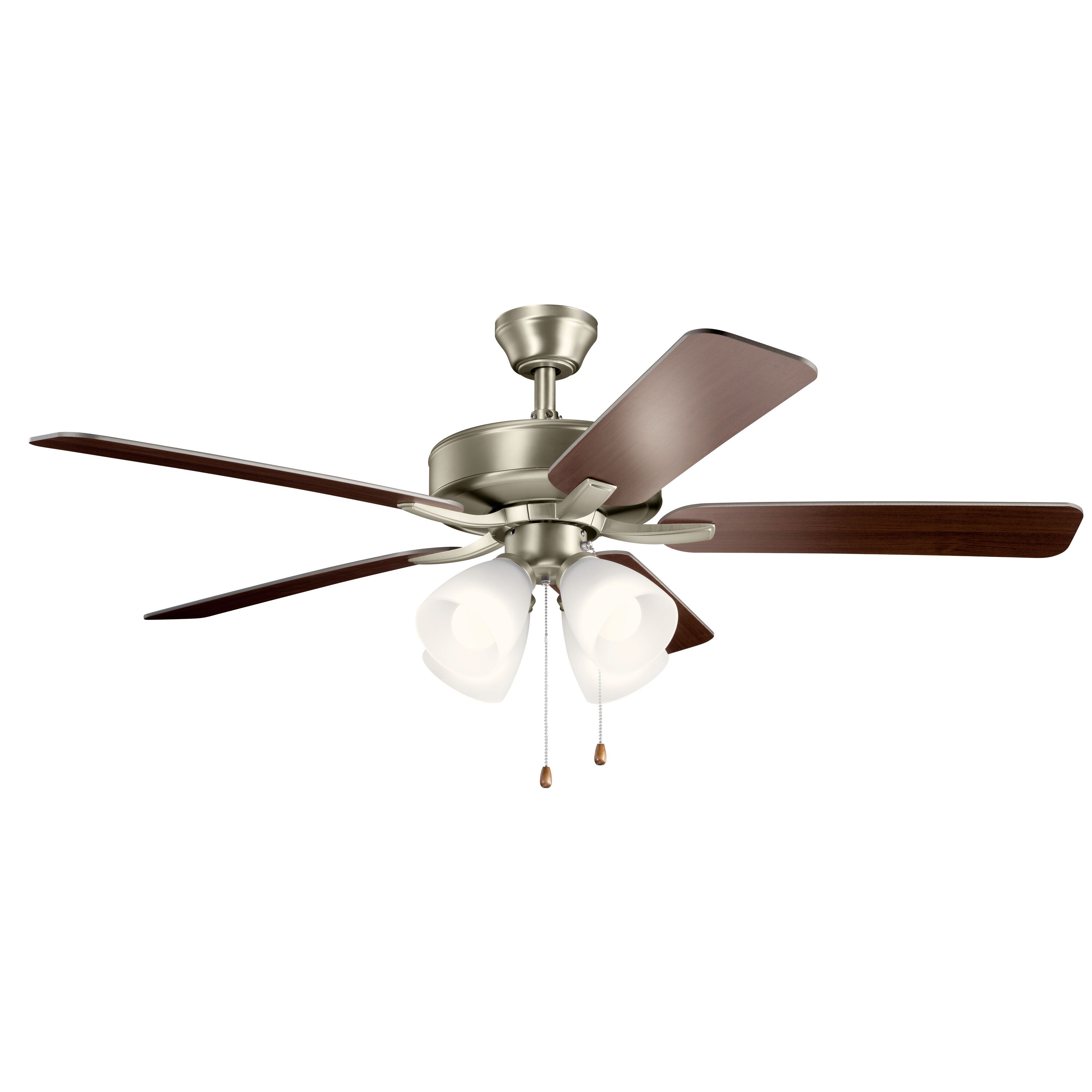 Indoor Brushed Nickel Ceiling Fan with Light Kit and Remote Lindbrook 52 in 