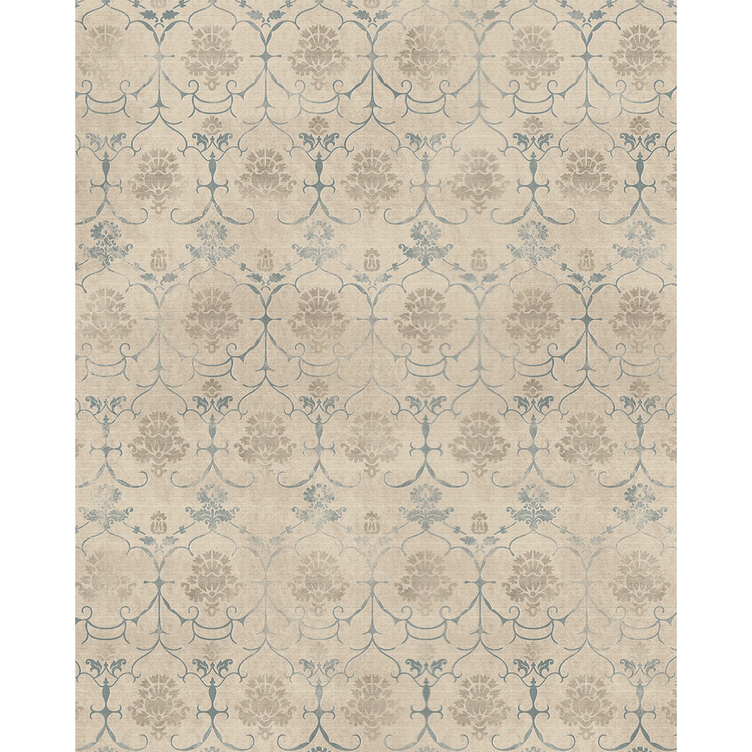 Ruggable Washable 8 x 10 Cream Damask Area Rug at Lowes.com