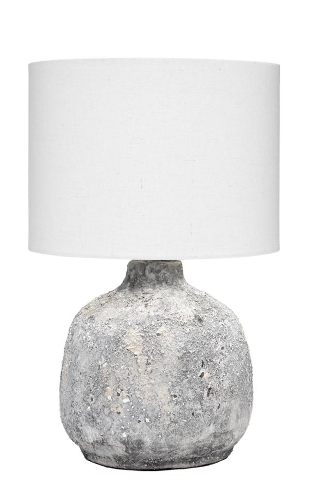 Brand – Rivet Table Lamp with Textured Ceramic Base 20H Gray Bulb Included 