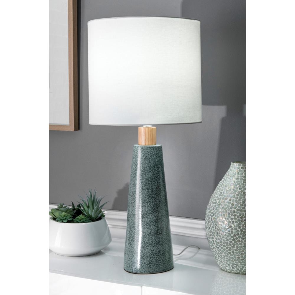 nuLOOM 29-in Green Table Lamp with Linen Shade
