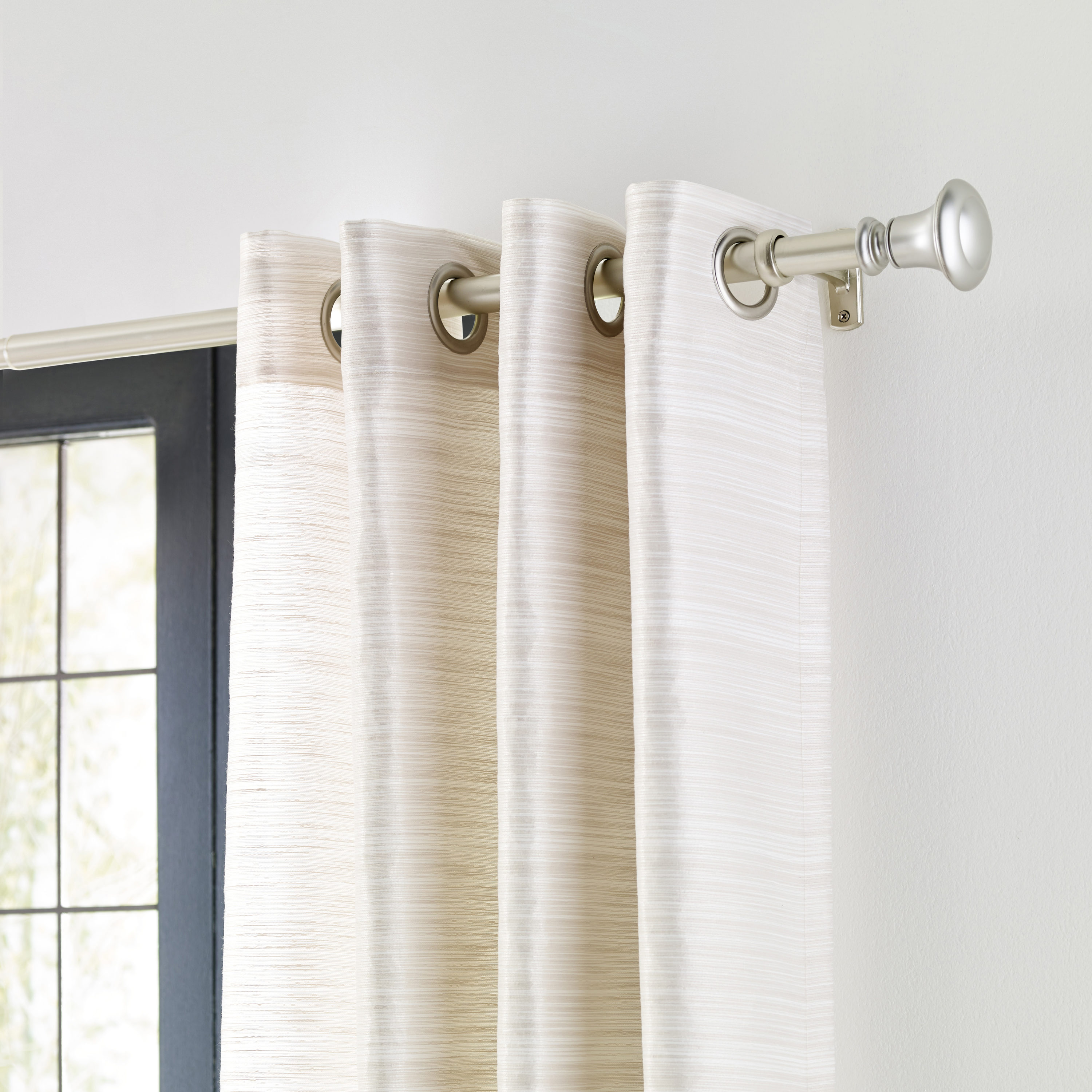 allen roth Bendhal 84-in Ivory Polyester Light Filtering Standard Lined Single Curtain Panel