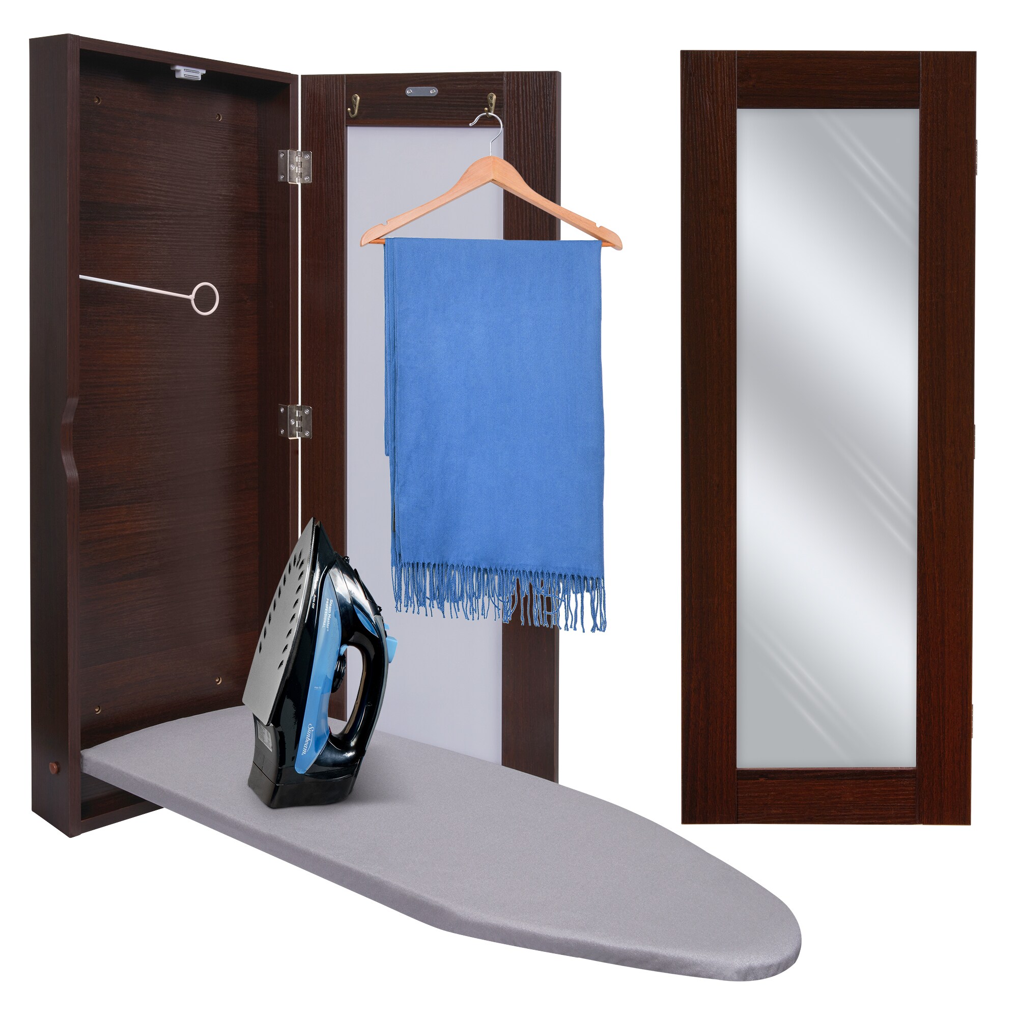 Details about   Foldable Wall Mountable Ironing Board Shelf 180° Rotation W/ Ironing Board Cover 