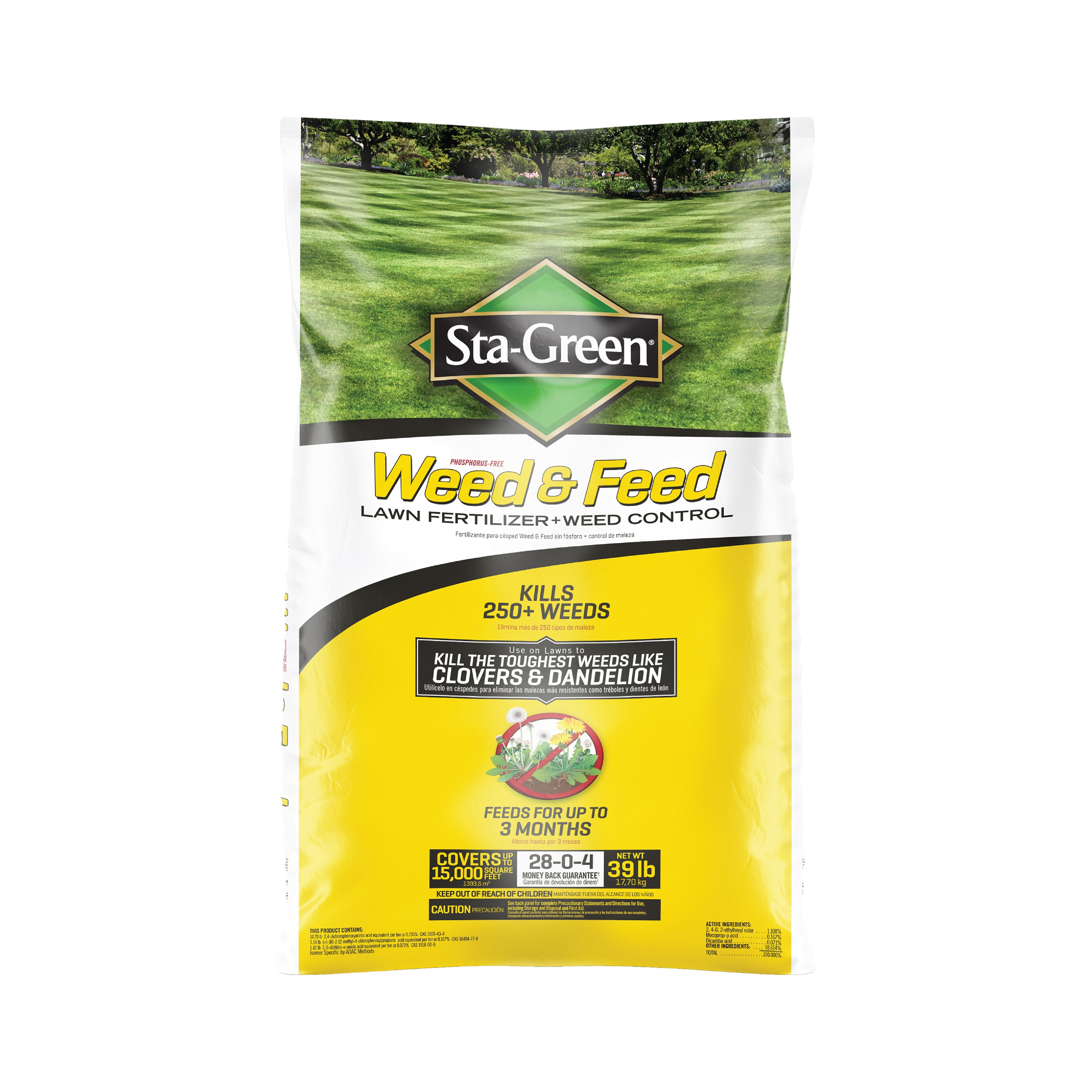 Sta Green Weed and Feed 16 lb 5000 sq ft 29-0-10 Lawn Fertilizer Slow Release 