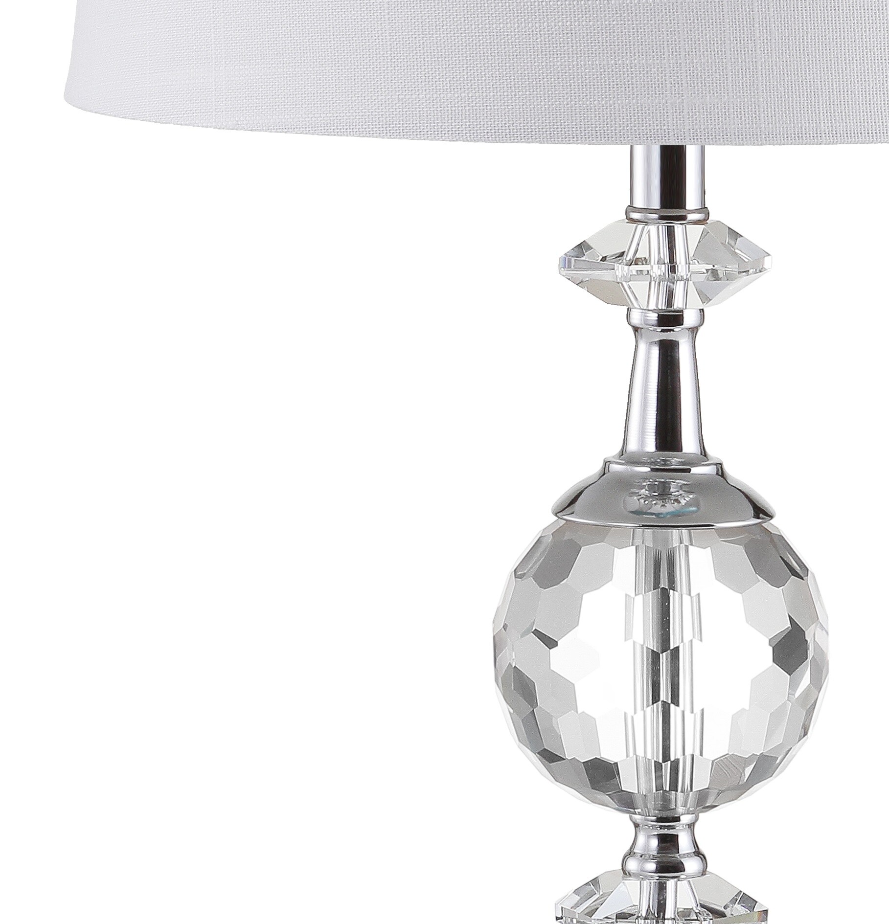 JONATHAN Y Contemporay 25.5-in Chrome Rotary Socket Table Lamp with Linen Shade