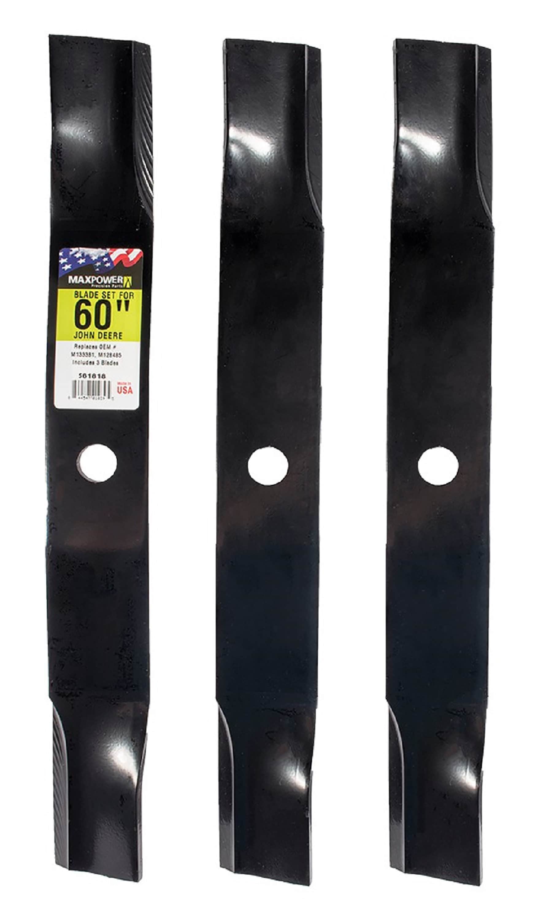60" Rotary #14937 Lawn Mower Blade Replacement Set 3 Blades For John Deere TCU15 