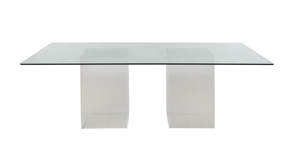 Chintaly Imports Valerie Contemporary/Modern Dining Table, Glass 